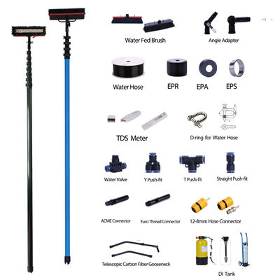 ซื้อ 50 ฟุต ไฟเบอร์คาร์บอน Telescopic กระดานทําความสะอาดหน้าต่างสําหรับหน้าต่างและการทําความสะอาดแสงอาทิตย์ OEM มี การผลิตออนไลน์
