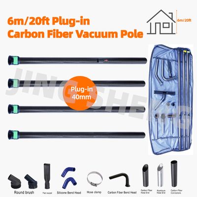 kaufen 20 Fuß Plug-in-Kohlenstofffaser-Rinnen-Vakuum-Stiel für die Rinnenreinigung Online-Herstellung