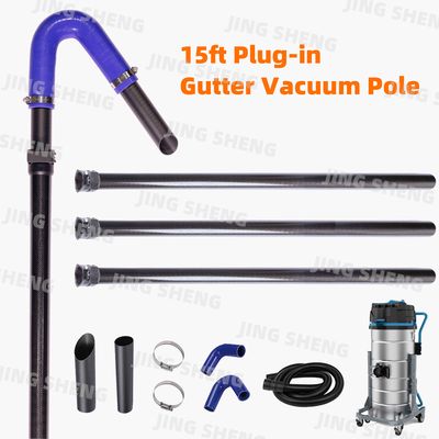 acheter Poteaux de nettoyage des gouttières en fibre de carbone de 15 pieds avec 45°, 90° coudes en silicone bleu et tubes en carbone pour les ménages fabrication en ligne
