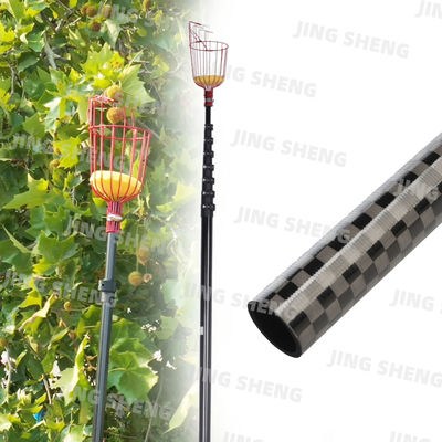 acheter Pôle de cueillette télescopique en fibre de carbone de surface de 50 pieds 12k pour la récolte aérienne de noix de coco, de betel et de fruits fabrication en ligne