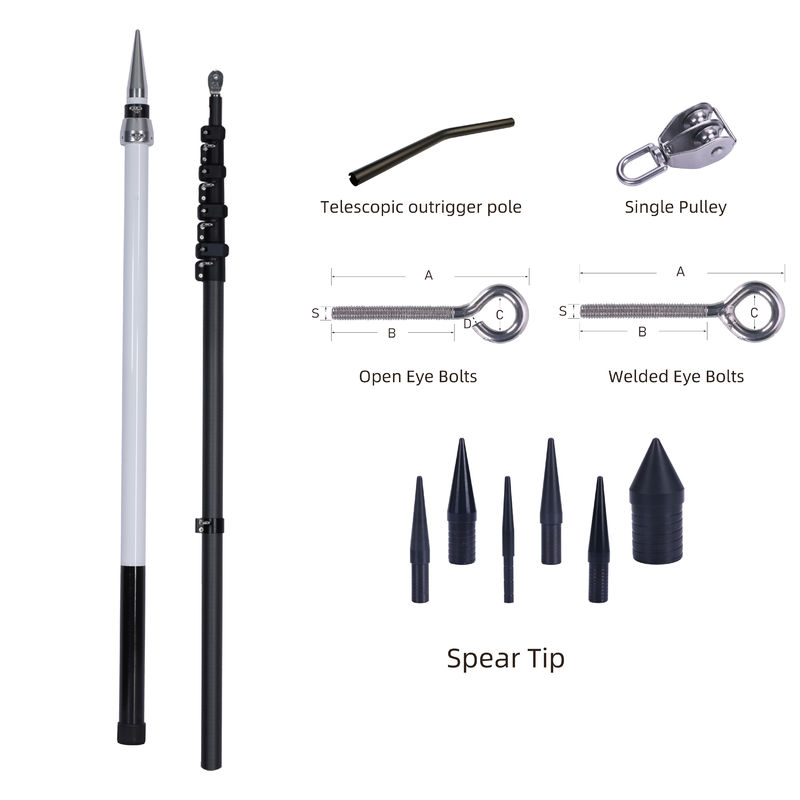 24FT Carbon Fiber Outrigger for Fishing Lightweight High Strength UV  Corrosion Resistant